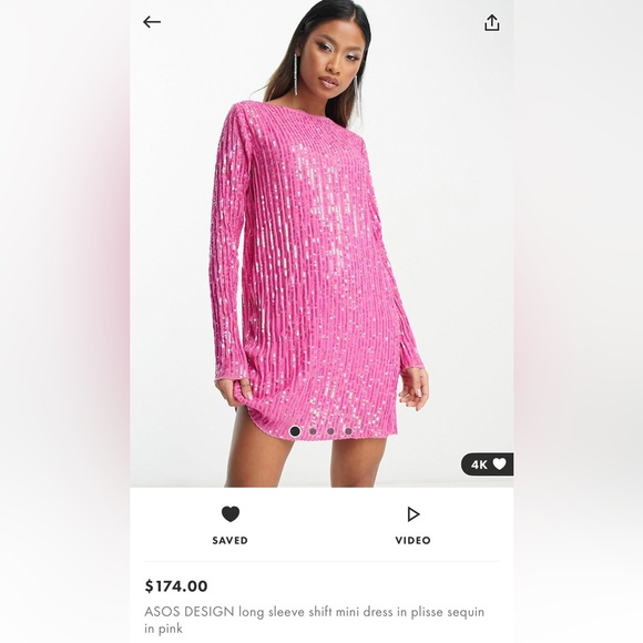 Brand New Asos Sequin Dress - Picture 1 of 4